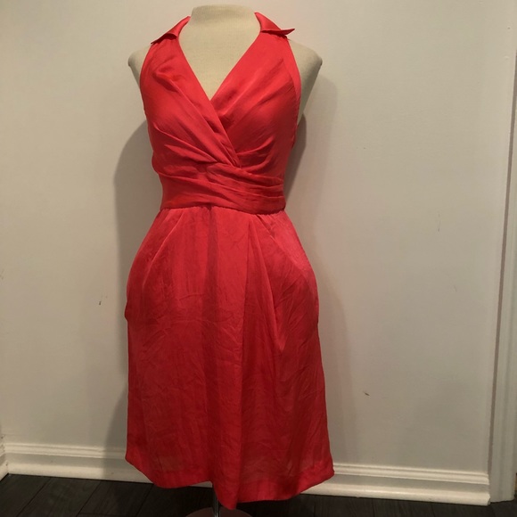 Anthropologie Dresses & Skirts - ANTHROPOLOGIE YOANA BARASCHI HOT PINK HALTER DRESS